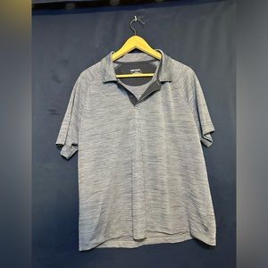 UNTUCKit Men’s Polo Shirt Polyester Elastane Performance Short Sleeve Blue Sz L